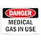 Signmission Safety Sign, OSHA Danger, 7" Height, 10" Width, Medical Gas In Use, Landscape OS-DS-D-710-L-2393 - alternate 1